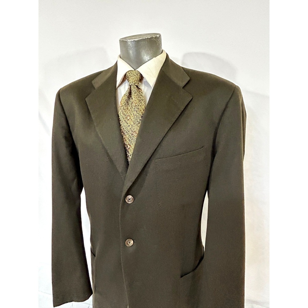 Polo Ralph Lauren 100% Cashmere 3/2 Roll Patch Pocket Italian Green Blazer 44L